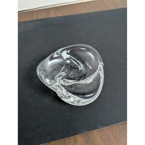 St Louis Crystal Vintage France Caravelle Triangular Twisted Art Glass Bowl